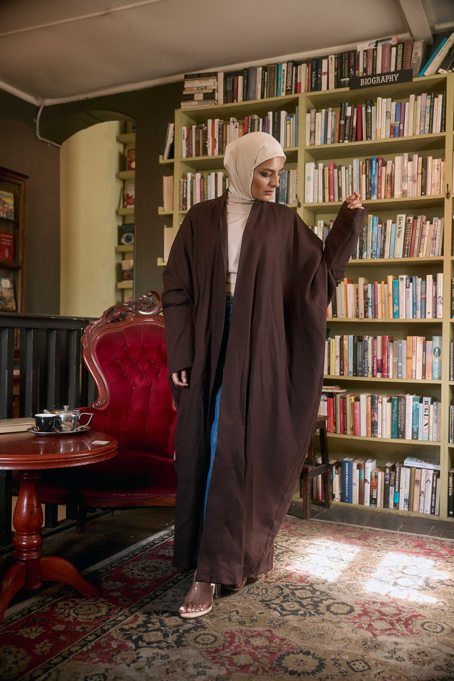 Espresso Linen Abaya