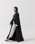 Charcoal Gingham Chic Abaya