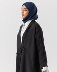 Charcoal Gingham Chic Abaya