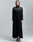 Golden Bloom Embroidered Abaya