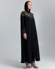Golden Bloom Embroidered Abaya