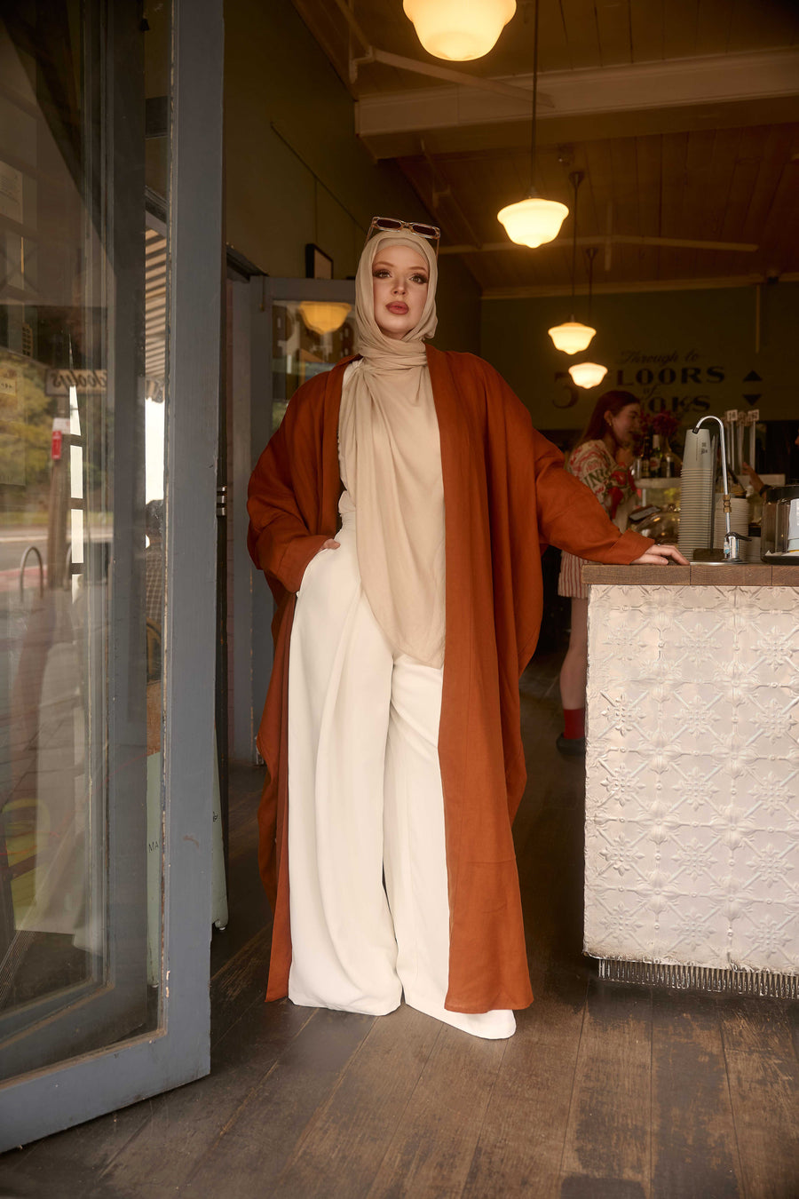 Terracotta Linen Abaya